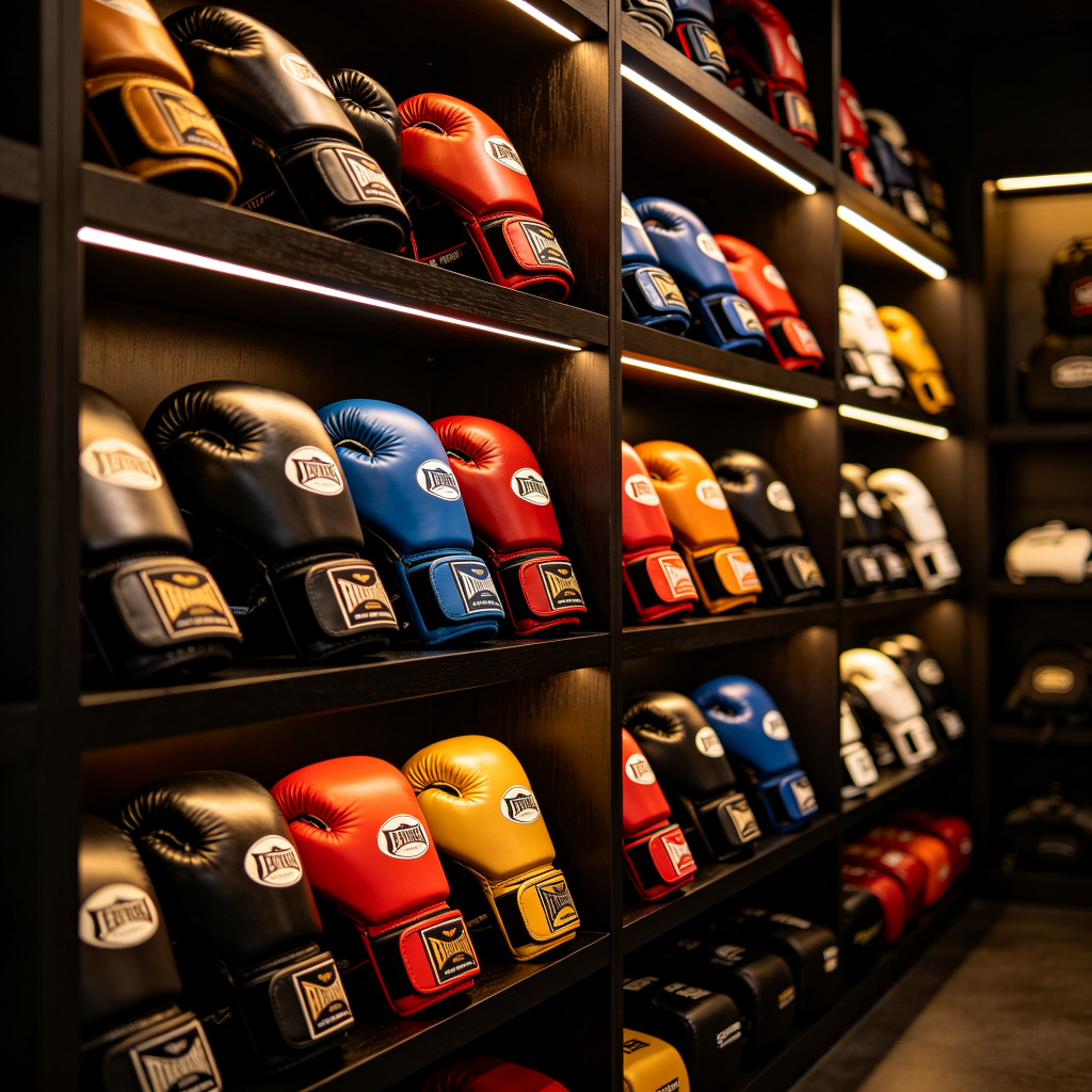 Showroom of boxing gloves